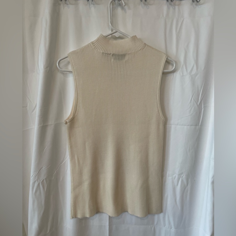 Studio Works/ Women's Mock Turtleneck sleeveless ribbed top​​​​​​​​​​​​​